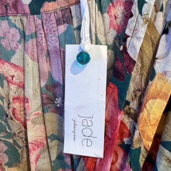 New Johnny Was Strass Wrap Maxi Dress Green V-neck Short Sleeve Sz L Women's - Picture 5 of 8